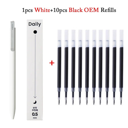 KACO Metal Clip Gel Pen - 0.5mm Black Ink Quick Dry Signature Pen with 800M Smooth Writing Capacity