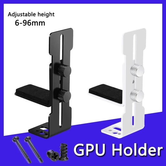 Adjustable GPU Support Bracket - Metal Graphics Card Holder with Fan Support Mount for PC Chassis