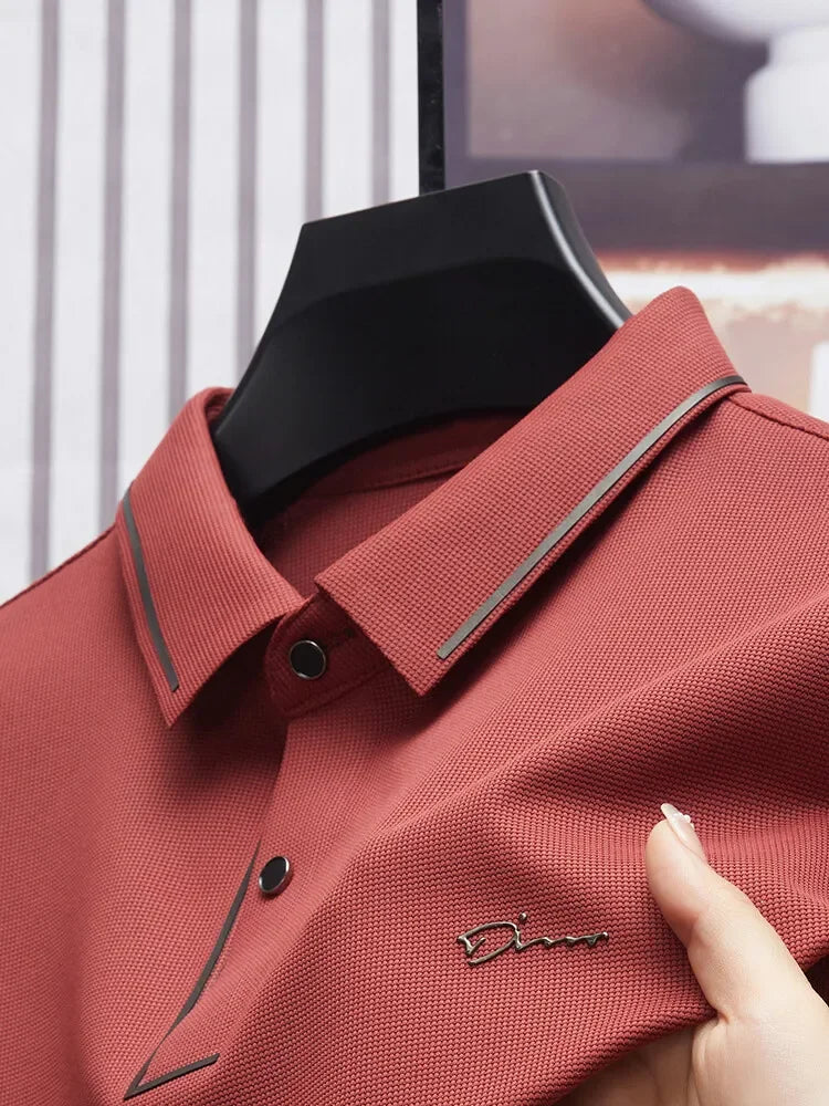 Men's Premium Luxury Polo Shirt - Seamless Cool Fabric Slim Fit Business Golf Top