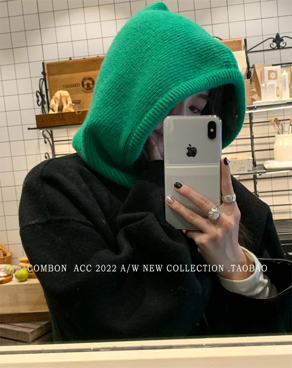 Winter Knitted Hooded Balaclava Hats for Women – Korean Style Outdoor Warmer Beanie with Drawstring Neck Collar