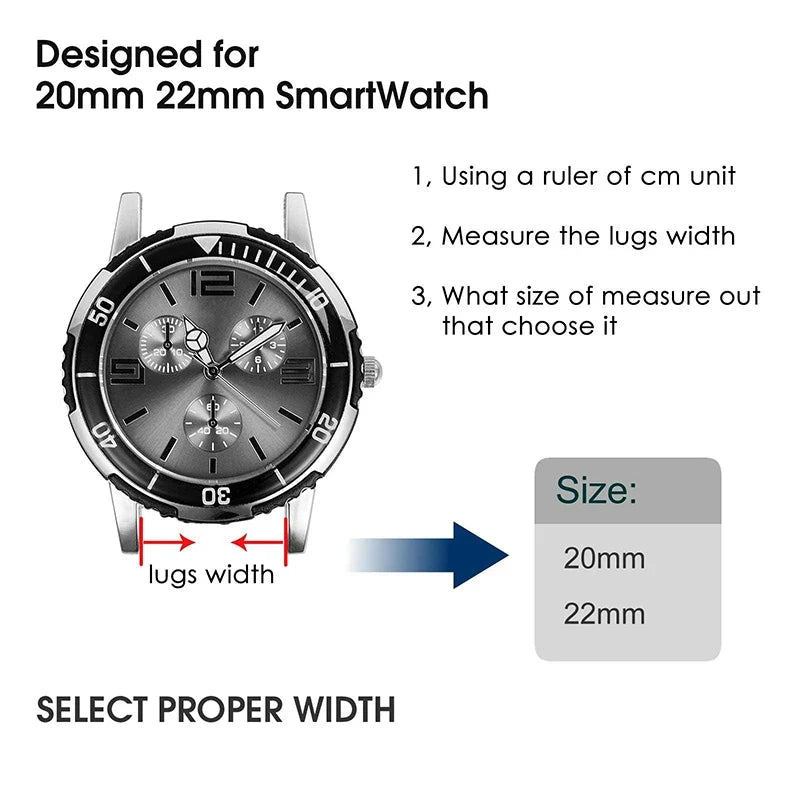 20mm & 22mm Smartwatch Band - Parachute Buckle Replacement Strap for Amazfit Bip, GTS & GTR Series