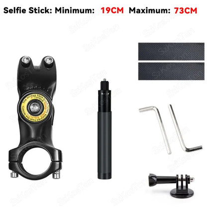 Motorcycle & Bicycle Selfie Stick Mount – Handlebar Bracket for Insta360 X5/X4/X3 & GoPro Hero 13-8