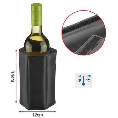 Reusable Wine Cooler Sleeve – Folding Bottle Chiller with Ice Pack for Red, White Wine & Champagne