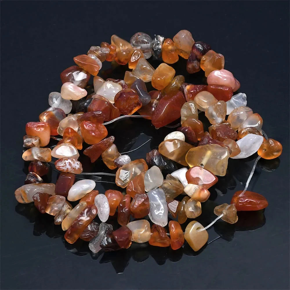 16 Inch Natural Stone Chip Beads - 5-8mm Irregular Crystal Agate Gravel Beads for DIY Bracelets & Jewelry Making