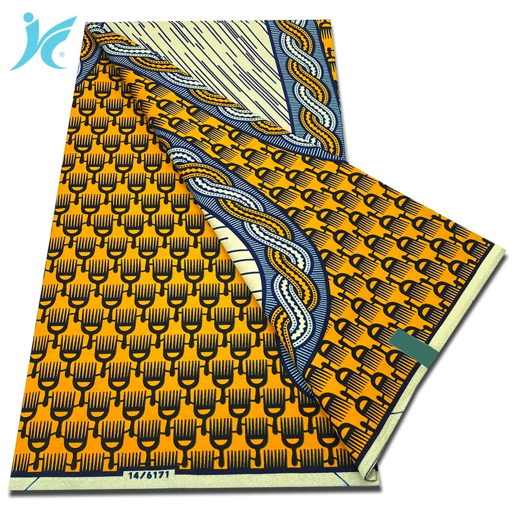 Classic African Wax Fabric - 100% Cotton Soft Ankara Pagne for Women's Dresses
