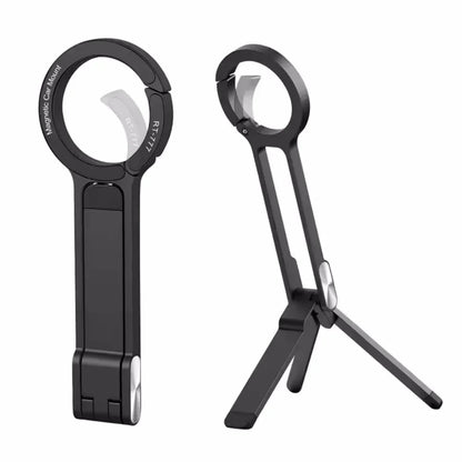 Metal Magnetic Phone Tripod – Carabiner & Desk Mount for iPhone 13–16, Dual-Sided Portable Holder