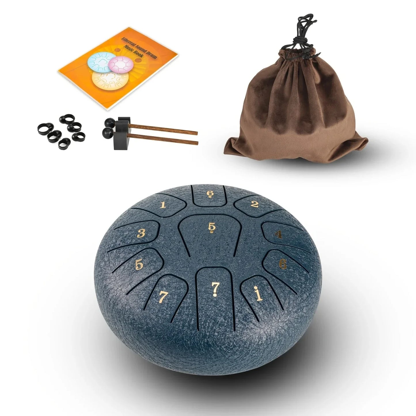 Miwayer 6" Steel Tongue Drum Gift Set – 11-Note Sound Healing Instrument with Tuning Kit for Yoga & Meditation