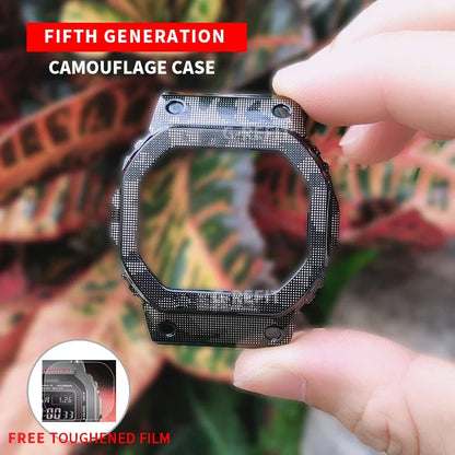 G-Refit V6.0 DW5600 Metal Bezel Kit - Stainless Steel Watch Band Strap & Case Accessories with Tools for GWB5600/GWM5610