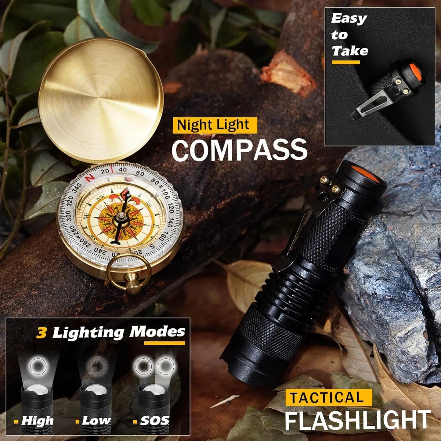 Outdoor Adventure Survival Kit - SOS Emergency First Aid EDC Box Camping Gear and Self-Defense Preparedness Equipment