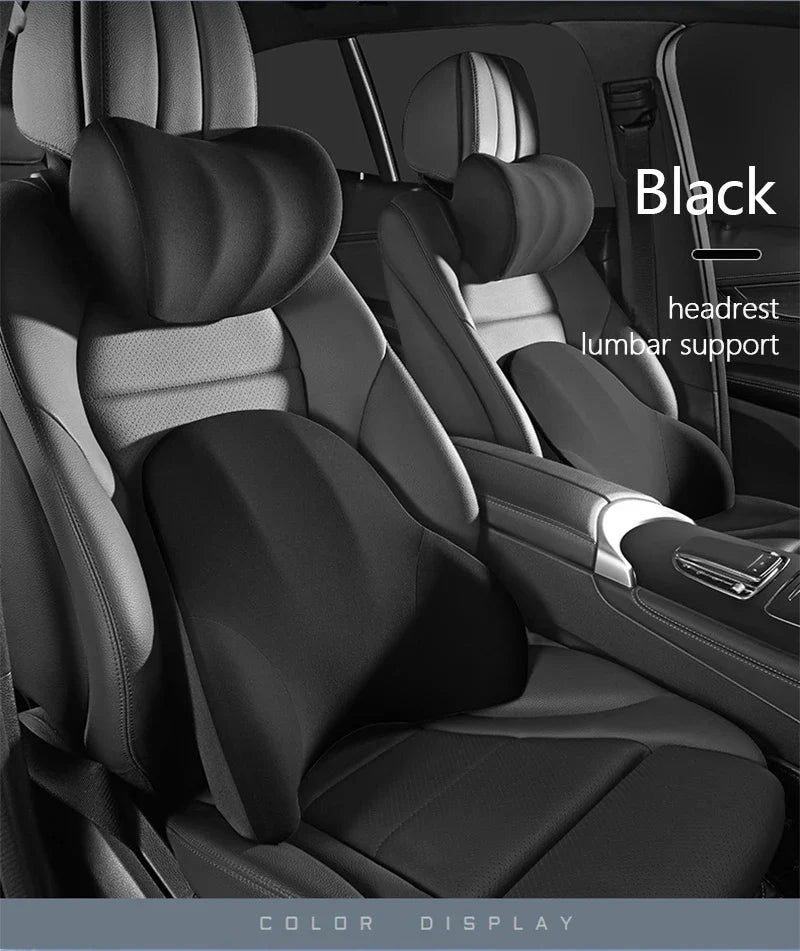 Car Electric Lumbar & Neck Massage Cushion | Single Headrest Vibration Pillow for Seat Support