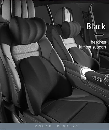 Car Electric Lumbar & Neck Massage Cushion | Single Headrest Vibration Pillow for Seat Support