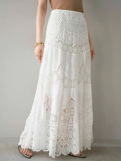 Women’s Bohemian Long Swing Skirt - Embroidered Boho Chic Summer Vacation Skirt 2025