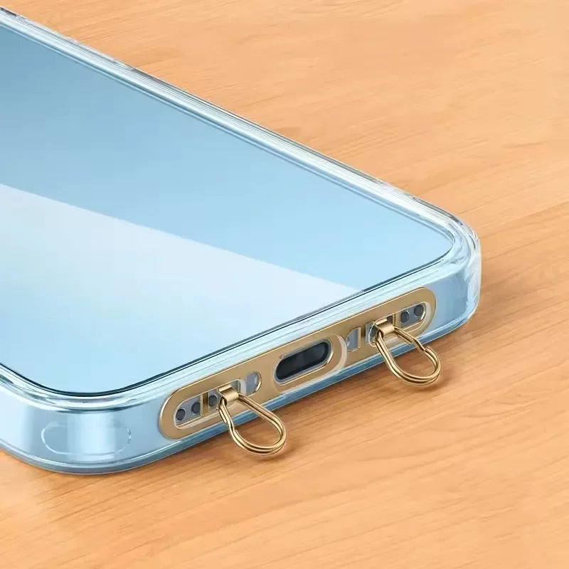 Ultra-Thin Metal Phone Lanyard Patch - Stainless Steel Hanging Cord Connector for Cellphone Safety