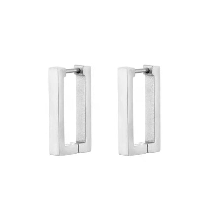 Classic Stainless Steel Hoop Earrings - Heart, Star, Oval & Geometric Punk Hip Hop Jewelry for Women & Men