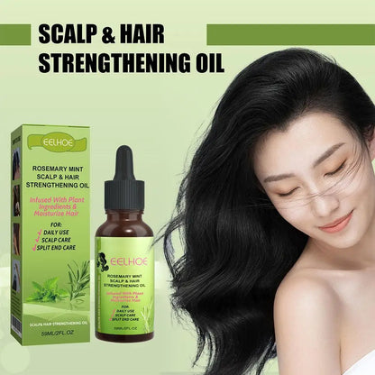 Batana Rosemary Mint Hair Oil - Biotin Scalp Strengthening Treatment for Dry Hair Split Ends and Nourishing Care