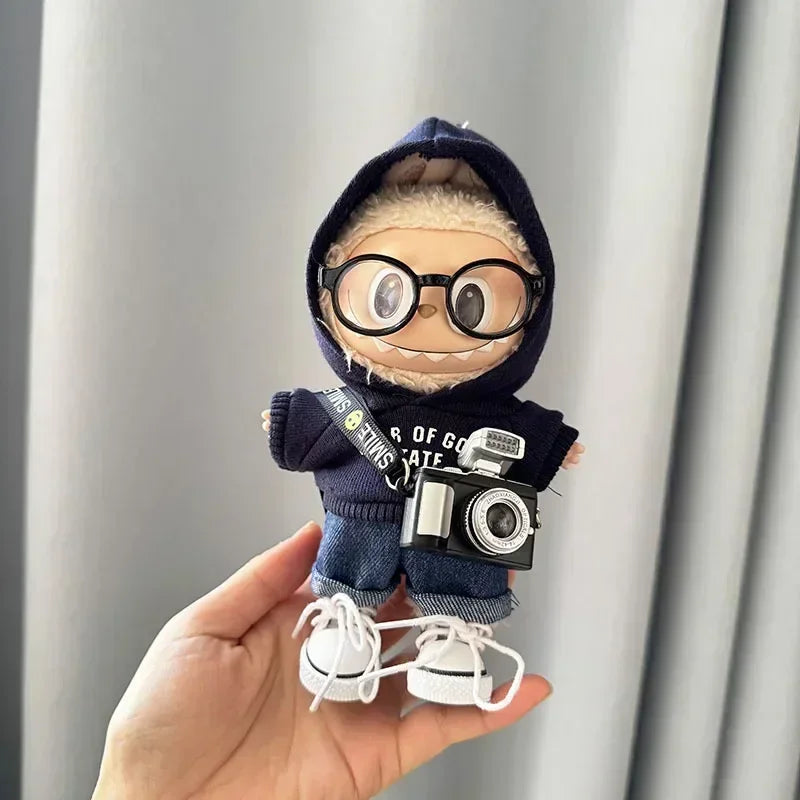 17cm Labubu I & II Idol Doll Hoodie Set – Cute Mini Plush Doll Clothes for Korea Kpop EXO Dolls, Accessories & Gifts