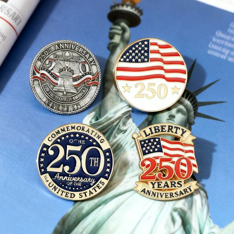 2026 USA 250th Anniversary Pin - Patriotic Enamel Brooch Jewelry Gift for Men and Women Independence Day Celebration