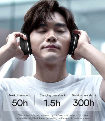 Baseus D02 Pro Wireless Headphones - Bluetooth 5.3, Foldable Sport Headset, Over-Ear Gaming Bluetooth Earbuds