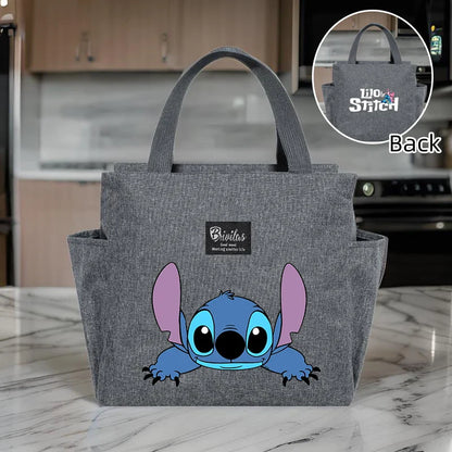Stitch Insulated Lunch Bag – Waterproof Oxford Cloth with Aluminum Foil, Portable Reusable Square Tote for Work, School, and Picnic