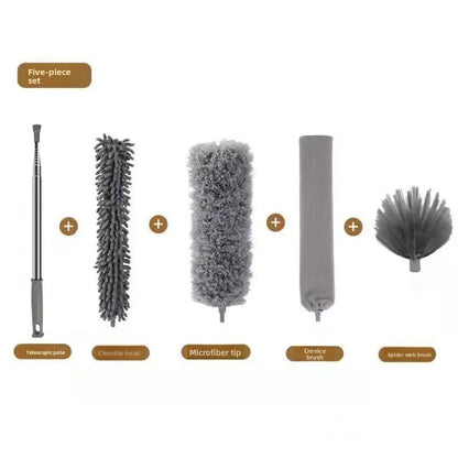 Electrostatic Chenille Duster - Retractable Long Pole Cleaning Tool for Windows & Home Dust Removal