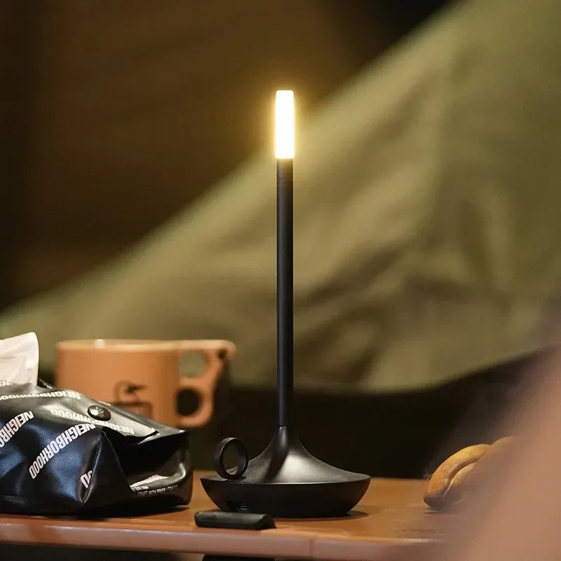 Rechargeable LED Candlelight Table Lamp - Touch Control Night Light for Restaurant, Bar & Desktop Decor