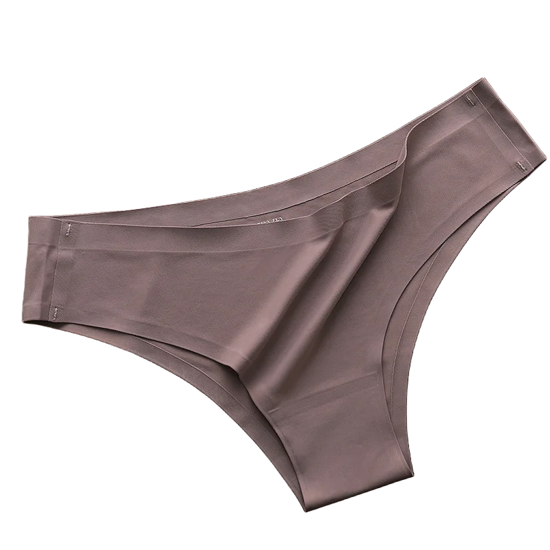 4PCS Seamless Ice Silk Panties Set for Women – Low Waist G-String, Soft Ultra-Thin Sexy Underwear Briefs