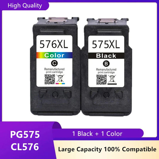 Remanufactured 575XL / 576XL Ink Cartridges – PG-575 CL-576 Compatible for Canon PIXMA TS3550i TS3551i TR4750i TR4751i Printer Replacement Ink