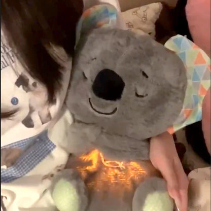Soothing Baby Plush Bear Doll – Breathing, Musical Sleep Companion with Sound and Light for Newborns, Perfect Gift