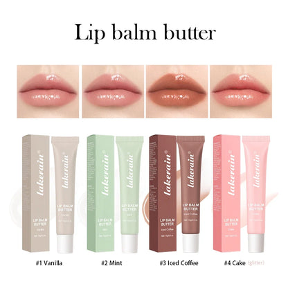 Summer Lip Balm Gloss - Moisturizing Vanilla Mint Scented Transparent Lip Oil Makeup