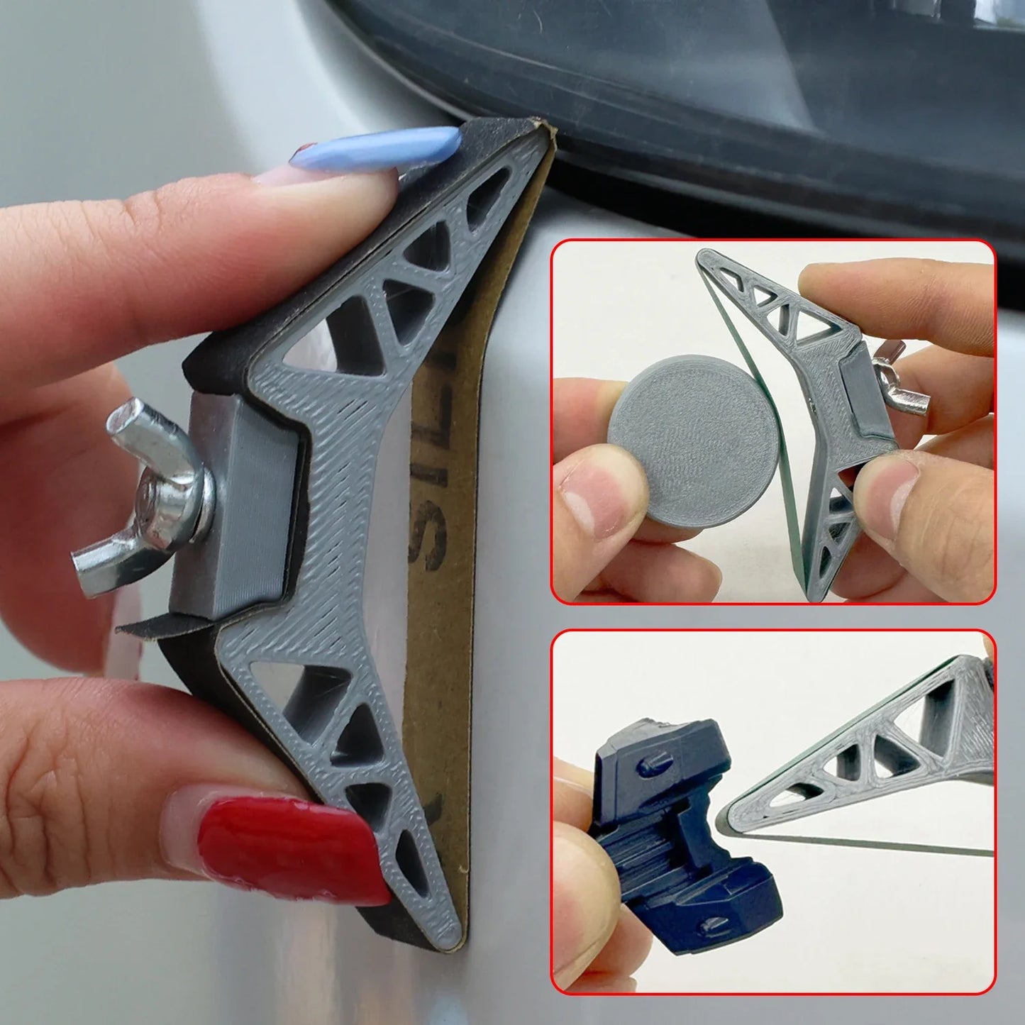 Adjustable Handheld Curved Grinding & Polishing Sander — Flat & Curved Surface, Tension Sandpaper (1/5 pcs)