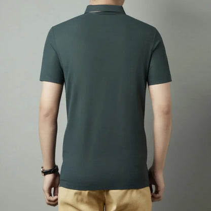 Men's Premium Luxury Polo Shirt - Seamless Cool Fabric Slim Fit Business Golf Top