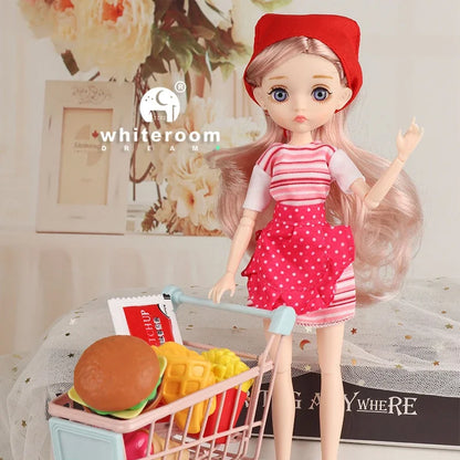 26cm BJD Doll for Girls – Purple Hair Fashion Princess with Big Eyes & Accessories Gift