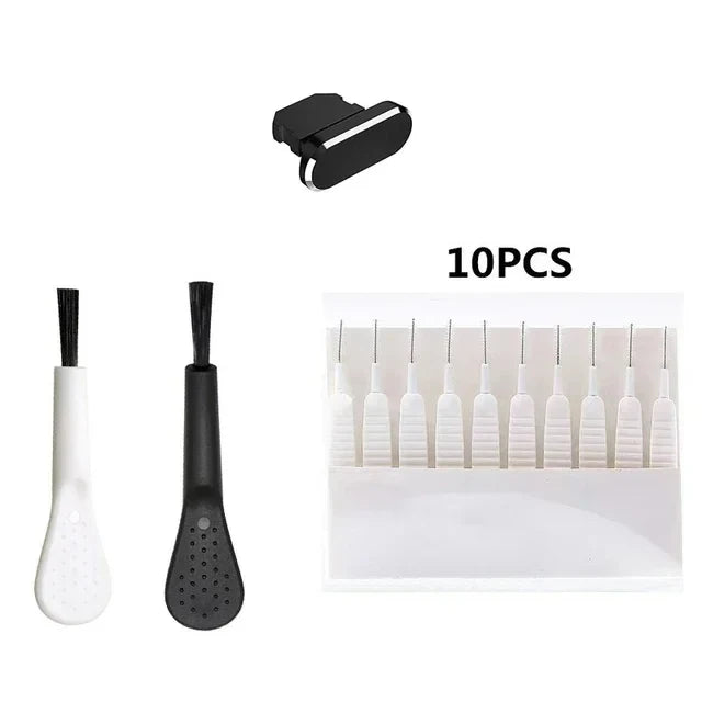 Phone Charging Port Dust Plug & Cleaner Kit - USB Port Cleaning Brush for iPhone 14/13 Pro Max & Electronics