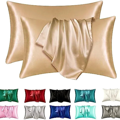 Boost Beauty Sleep Silky Satin Pillowcases - Cooling, Hair & Skin-Friendly, Easy-Care Sleep Essentials
