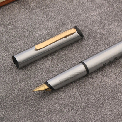 Classic Retro Metal Fountain Pen - Stainless Steel Writing Pen for Office, School & Gifts