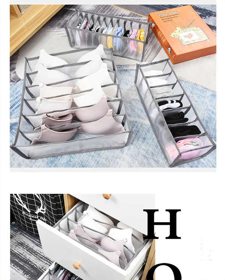 Underwear & Socks Organizer Box – Drawer Dividers for Bras, Pants, Scarves, Ties, Jeans, and Clothing Storage