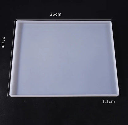 Large Rectangle Resin Tray Silicone Mold - DIY Epoxy Tea Plate Coaster Craft Making Mold