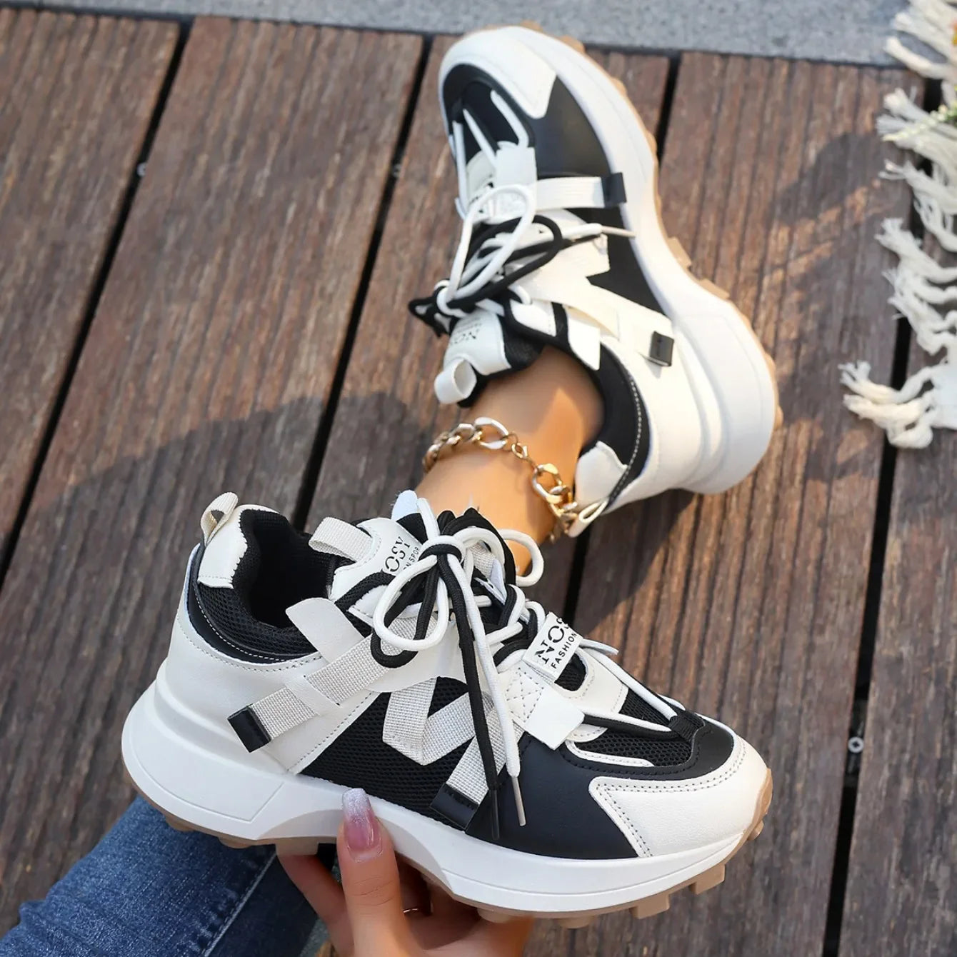 New Women’s Mesh Sneakers - Breathable Platform Lace-Up Casual Outdoor Low Top Shoes, Zapatos De Mujer