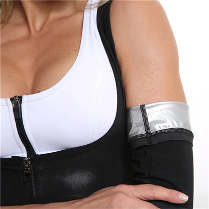 Women's Sauna Arm Sleeves - Sweat Slimming Arm Covers for Yoga, Running & Exercise