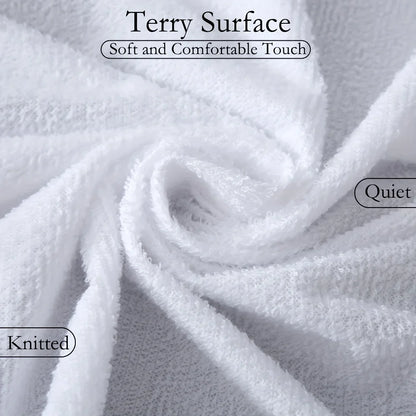 Waterproof Terry Cloth Mattress Protector - Soft Breathable Knitted Fitted Bed Cover Skin-Friendly Design
