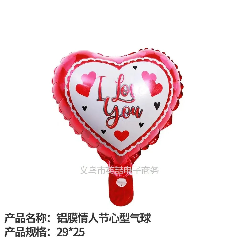 10-Inch Round Love-Shaped Aluminum Foil Balloon – English “Love” Design for Birthday, Valentine’s Day & Wedding Party Decorations