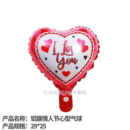 10-Inch Round Love-Shaped Aluminum Foil Balloon – English “Love” Design for Birthday, Valentine’s Day & Wedding Party Decorations