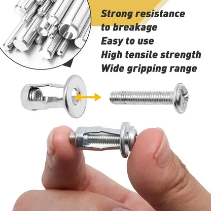 40/4Pcs Jack Nut Expansion Petal Screw Anchors Plugs Curtain Clamp Rivet Lock Bolt Wall Fasteners