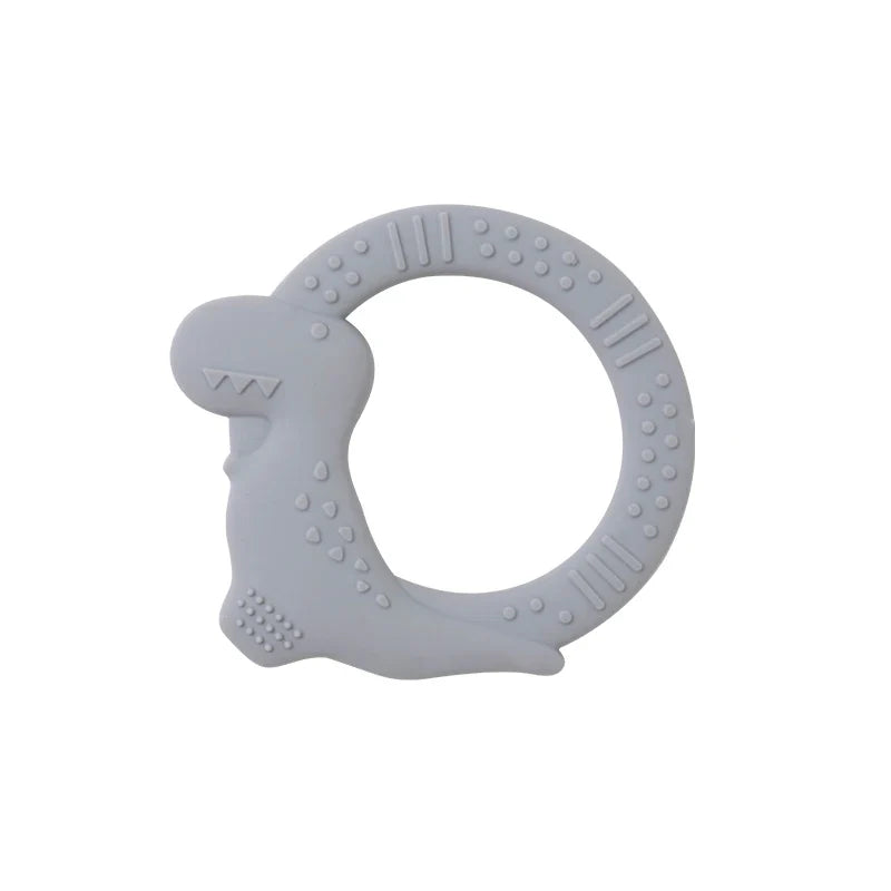 BPA Free Silicone Dinosaur Teether - Baby Molar Stick Chew Toy for Toddlers Infant Teething Relief