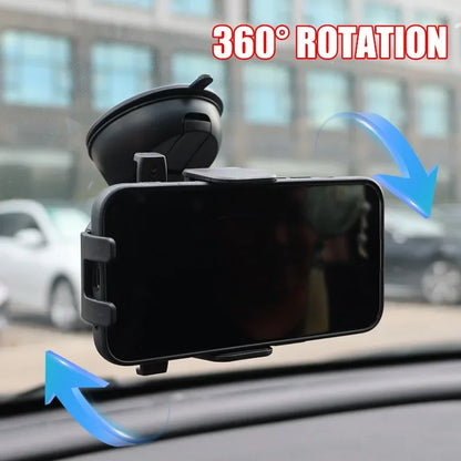 Universal Suction Cup Car Phone Holder - 360° Dashboard Windshield GPS Mount for iPhone Xiaomi Huawei