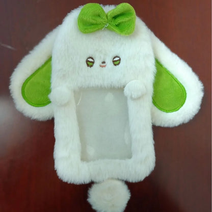 Multifunctional Rabbit & Dog Photocard Case - Cute Photo Card Holder for Idol Photos, Collectibles & Protective Storage