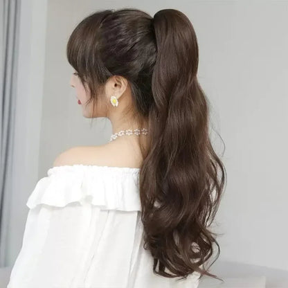 50cm Synthetic Straight Claw Clip-On Ponytail Extension – Heat Resistant Hairpiece for Women, Daily Wear & Party Styling