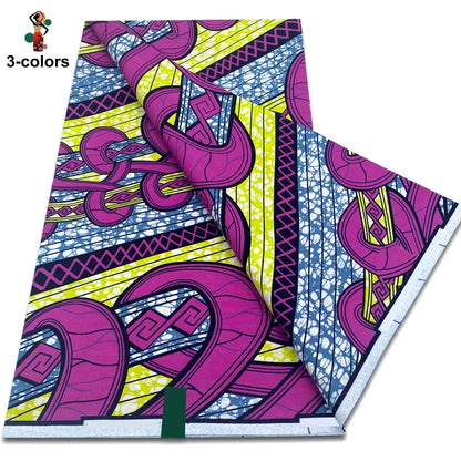 African Ankara Wax Fabric - 100% Cotton Soft Pink Pagne Fashion Print