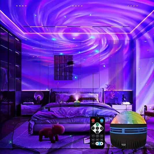 LED Galaxy Night Light Projector - Remote Control Starry Sky Lamp with 7 Modes for Kids Room Decor