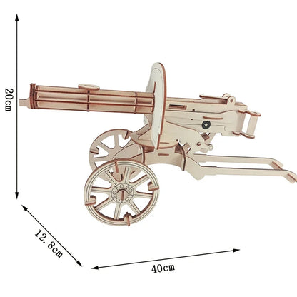 3D Wooden Gun Puzzle - DIY Assembly Pistol Rifle Model Craft Educational Toy for Kids & Adults